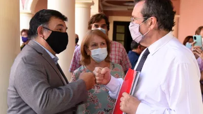 Martín Oliva con Tristán Bauer