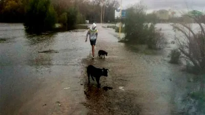 Parque Unzué inundado