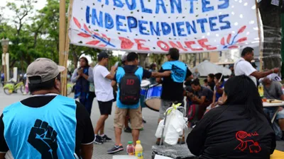 Protesta callejera de la CTEP de Juan Grabois, la agrupación que más planes sociales recibe del Gobierno.