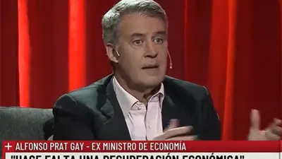 Imagen extraída de la TV de Alfonso Prat-Gay, quien aseguró que una cosa es ahorrar y otra muy distinta “pisar el gasto”.