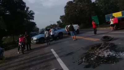 protesta pescadores de Santa Fe