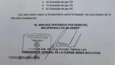 La carta presentada por el canciller boliviano