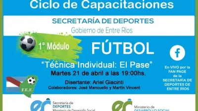 El fútbol dará continuidad al Ciclo de Capacitaciones de deportes de conjunto