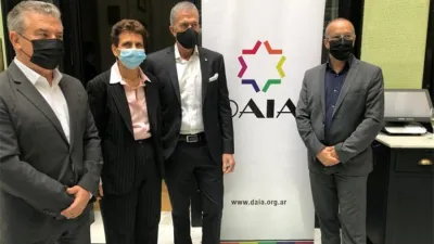 Sergio Urribarri, Galit Ronen, Jorge Knoblovits y Jorge Diener.