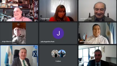 El embajador argentino en Israel, Sergio Urribarri, expuso de manera virtual ante los legisladores del oficialismo que integran la Comisión de Relaciones Exteriores de la Cámara de Diputados y el Parlasur.