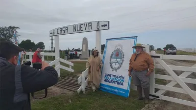 La familia Etchevehere realizó un acto contra “los usurpadores” en el campo Casa Nueva.