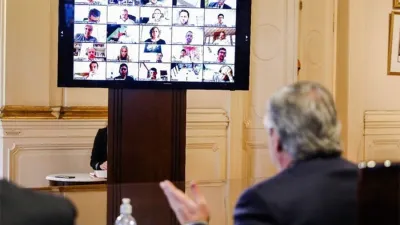 Alberto Fernández, en una videoconferencia en marzo pasado.