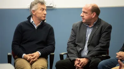 Imagen de archivo de Mauricio Macri y Esteban Vitor.