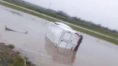 El despiste y vuelco se produjo a la altura del kilómetro 318 de la R N° 14.