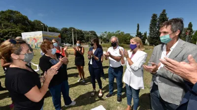 En Victoria, Stratta, Cresto y Maiocco firmaron convenios para obras