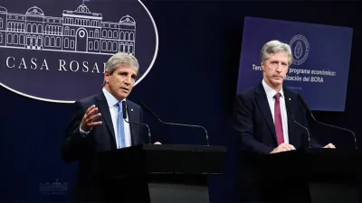 Luis Caputo y Santiago Bausili. Deuda argentina: ¿cuánto hay que pagar antes de las elecciones y qué puede pasar con la tasa?