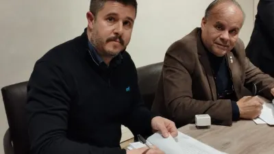 Roque Fleitas, presidente del Comité Ejecutivo Provincial de LLA y Hernán Viola, apoderado partidario.