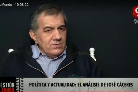 José Cáceres en el programa “Cuestión de Fondo” (Canal 9, Litoral).