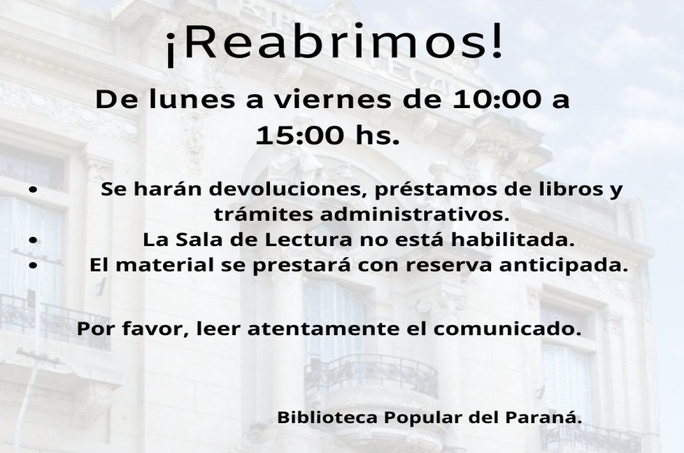 La Biblioteca Popular del Paraná abrió sus puertas