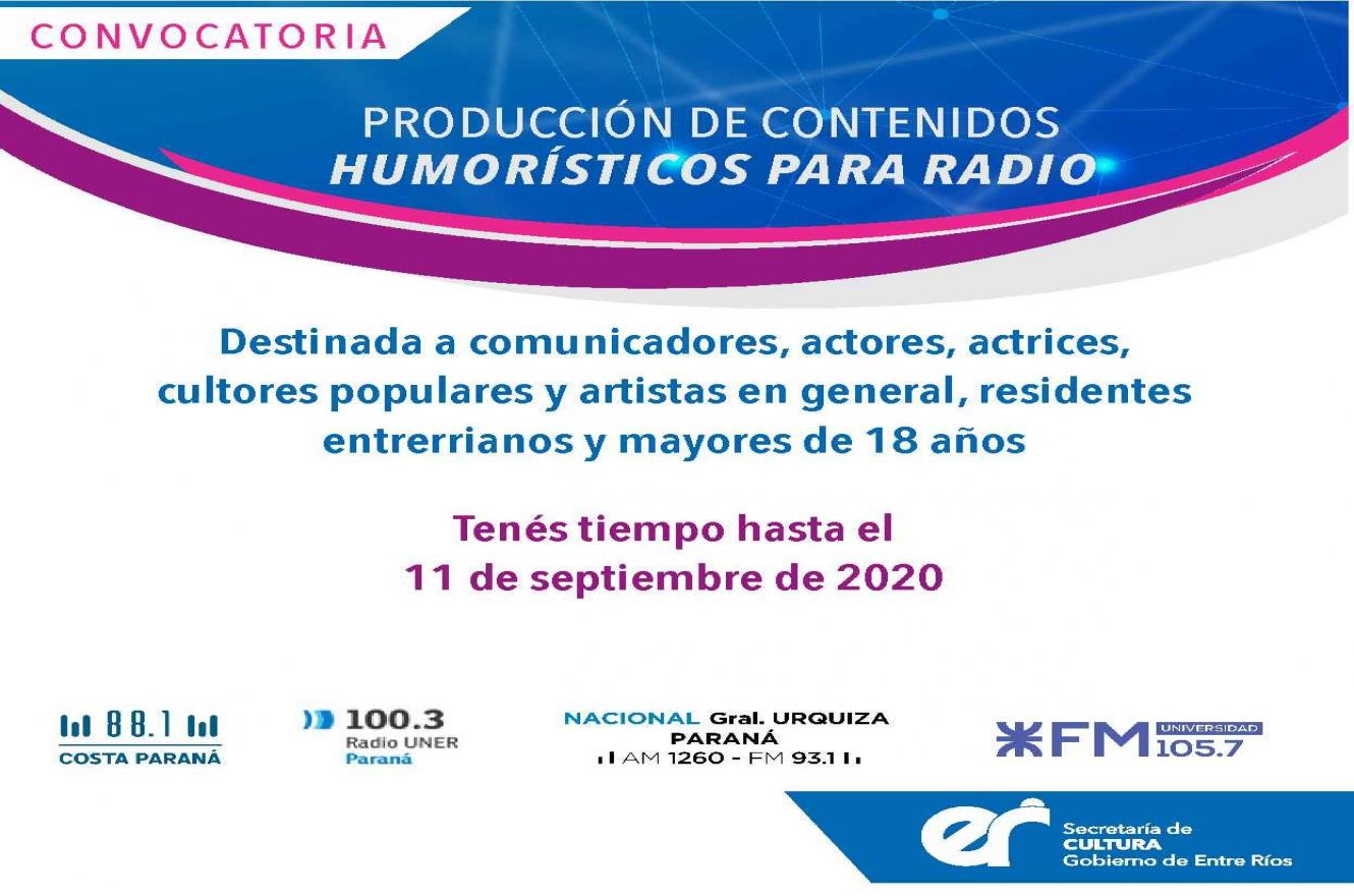 Convocatoria producción de contenidos humorísticos para radio 