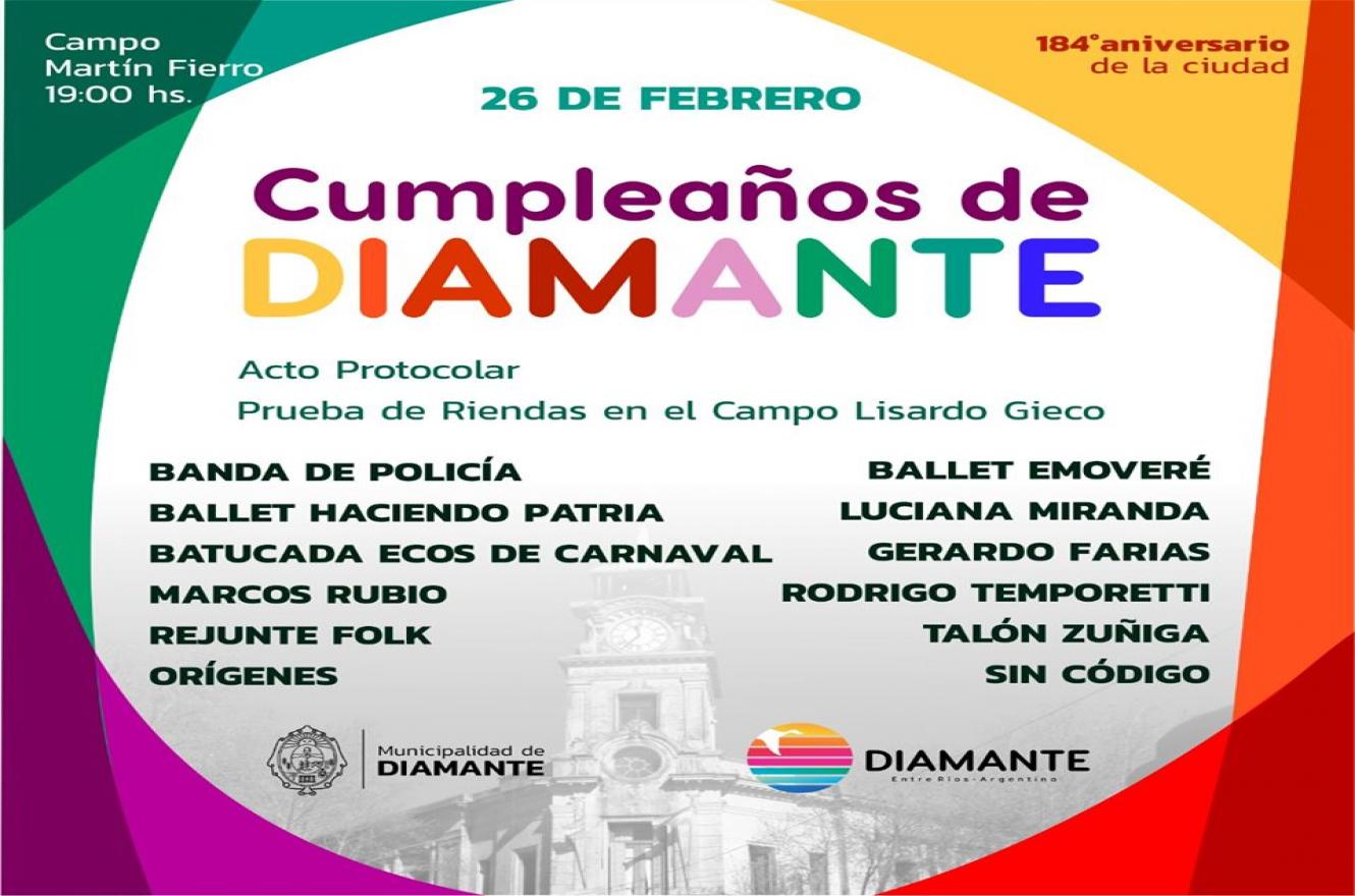 Festejos aniversario Diamante 