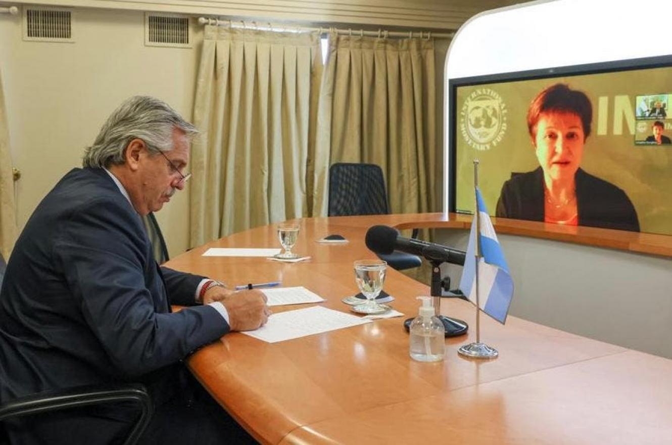 El presidente Fernández dialogó con la titular del FMI