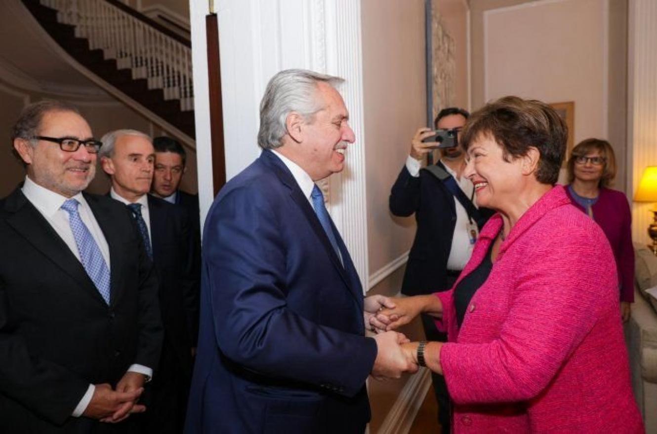 Alberto Fernández se reunió con Georgieva, quien destacó la gestión de Massa
