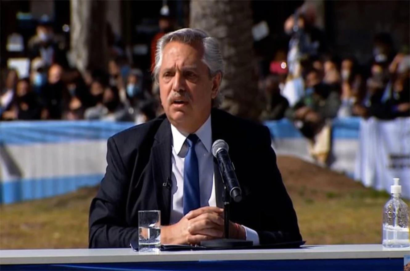 Alberto Fernández en San Martín.