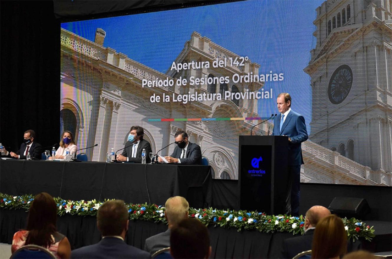 Imagen de archivo. Con eje en trabajo, producción y conocimiento, Bordet dará su mensaje ante la Asamblea Legislativa.