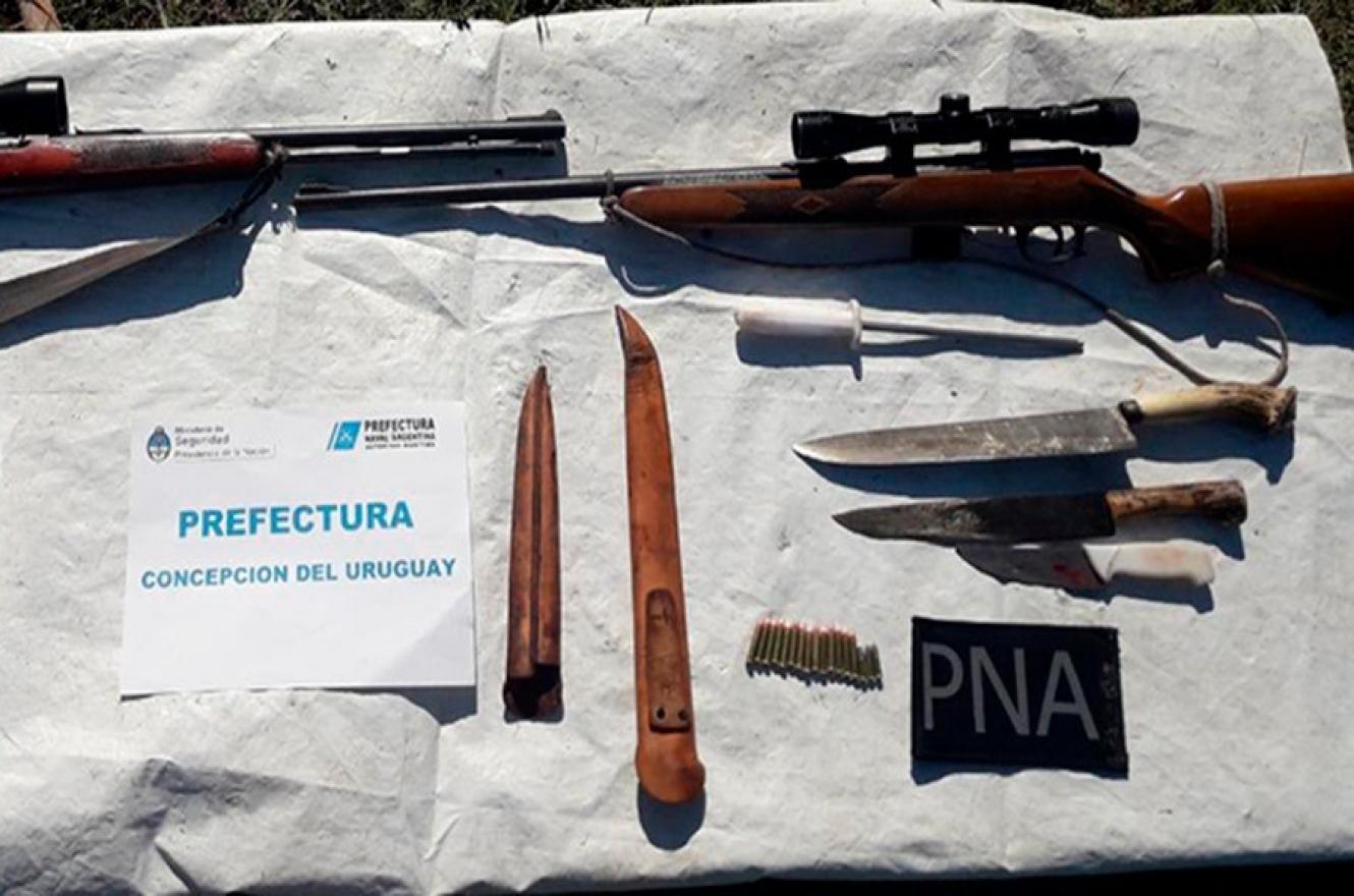 Prefectura secuestró armas utilizadas para caza ilegal