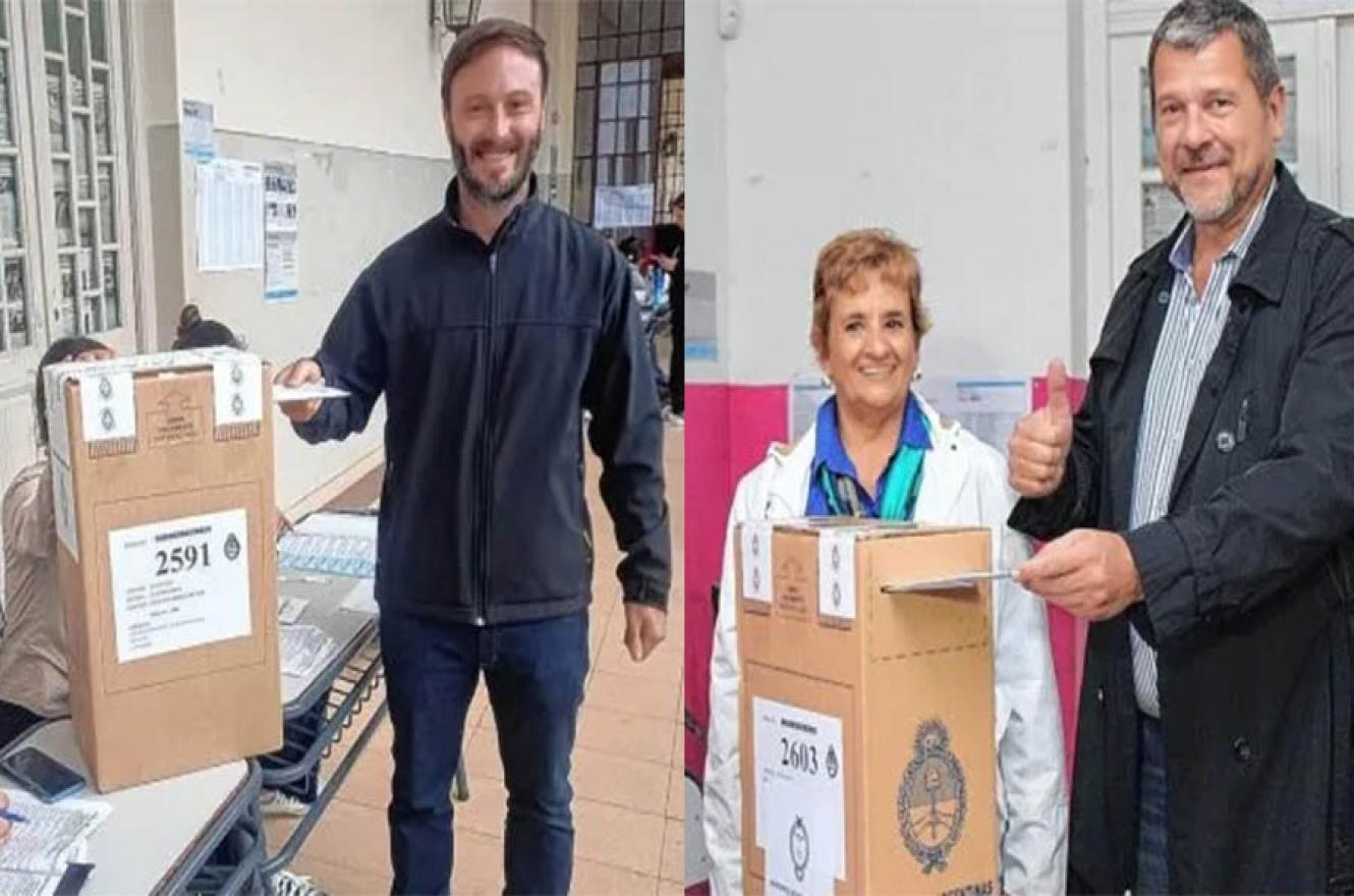 Francisco Azcué votó Escuela N°1 Vélez Sarsfield y Armando Gay en la Escuela Almafuerte de Concordia.