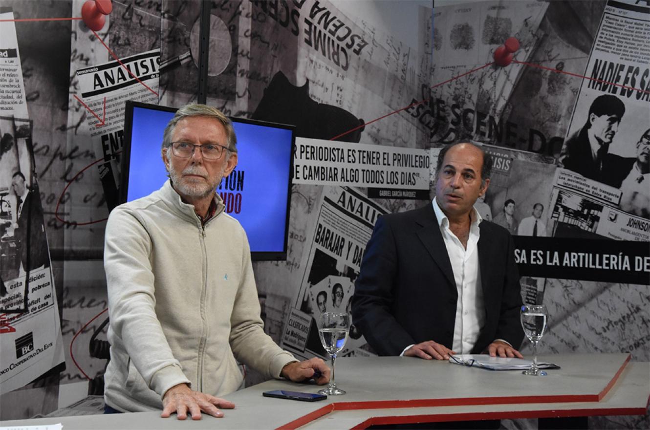 Juan José Bahillo y Marcelo López debatieron anoche en el programa de televisión “Cuestión de Fondo” (Canal 9, Litoral) sobre la cobertura de salud de los empleados públicos entrerrianos.