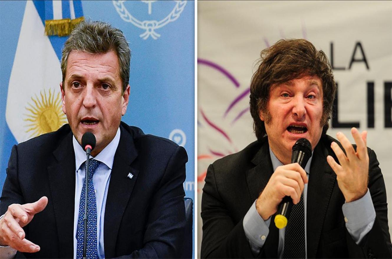 Massa y Milei, las dos opciones en las urnas que este domingo definirán al futuro presidente de la Argentina.