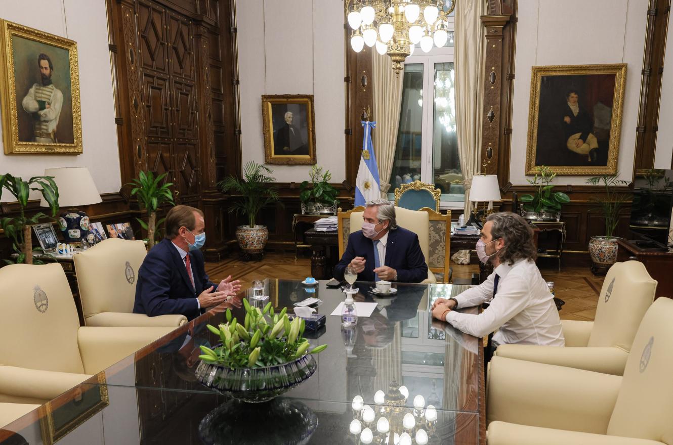 Bordet con Fernández y Cafiero en Casa Rosada