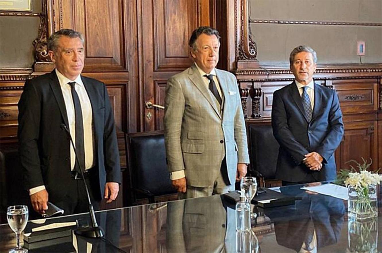 Imagen de archivo de los jueces Dalla Vía, Corcuera y Bejas que integran la Cámara Nacional Electoral.