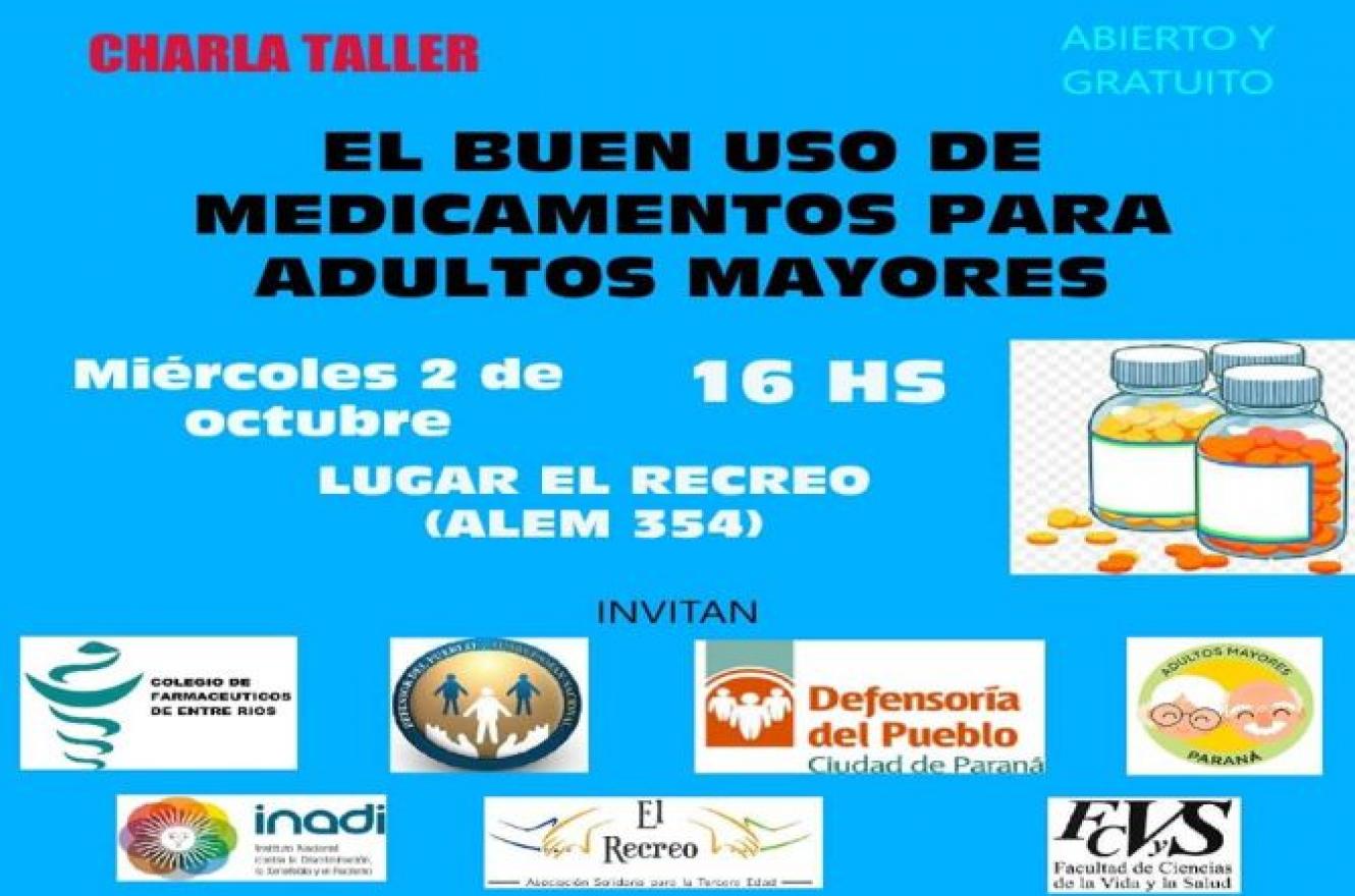Habrá una charla sobre uso adecuado de los medicamentos en personas mayores