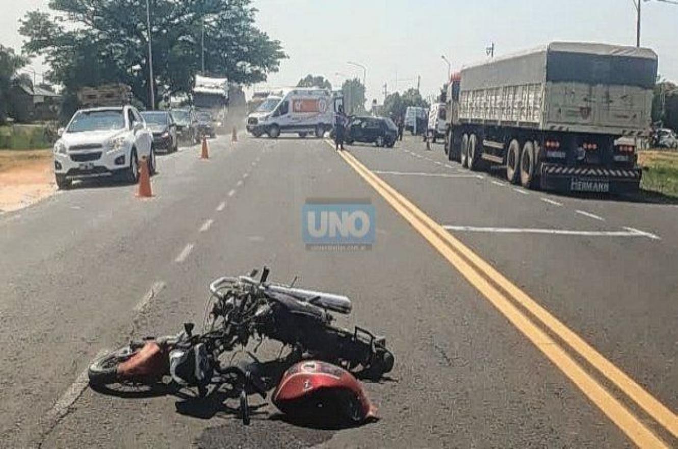 Falleció el joven motociclista accidentado en ruta 12, en La Picada