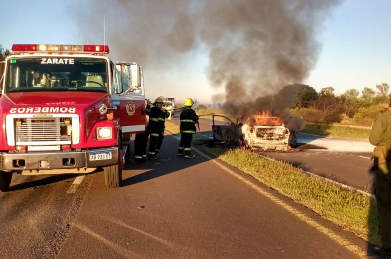 choque e incendio ruta 12