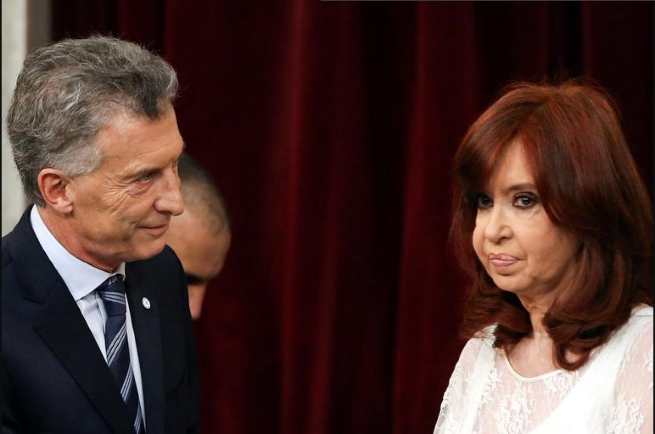 Cristina Fernández con Mauricio Macri