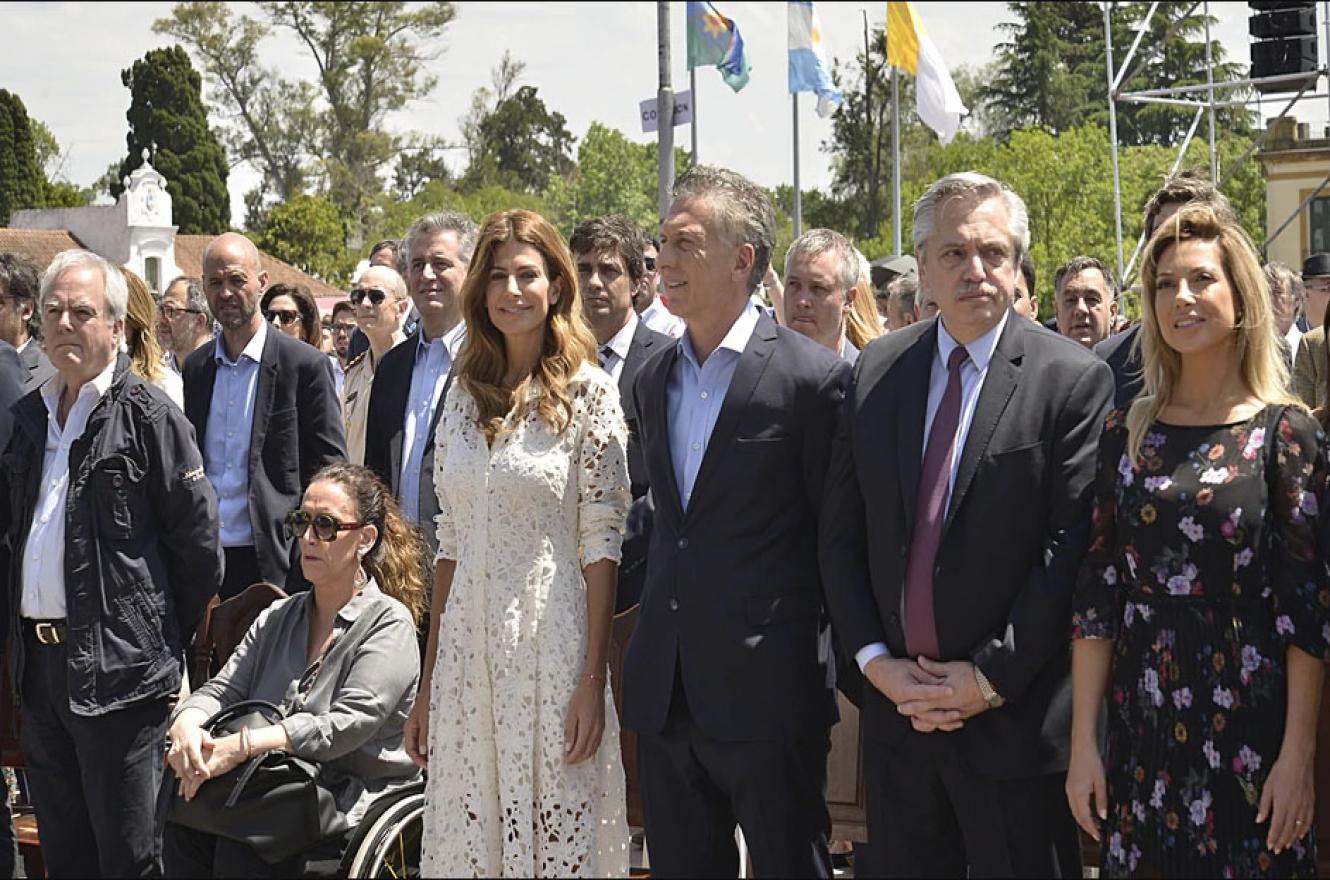 Alberto Fernández y Mauricio Macri en la misa de Luján 