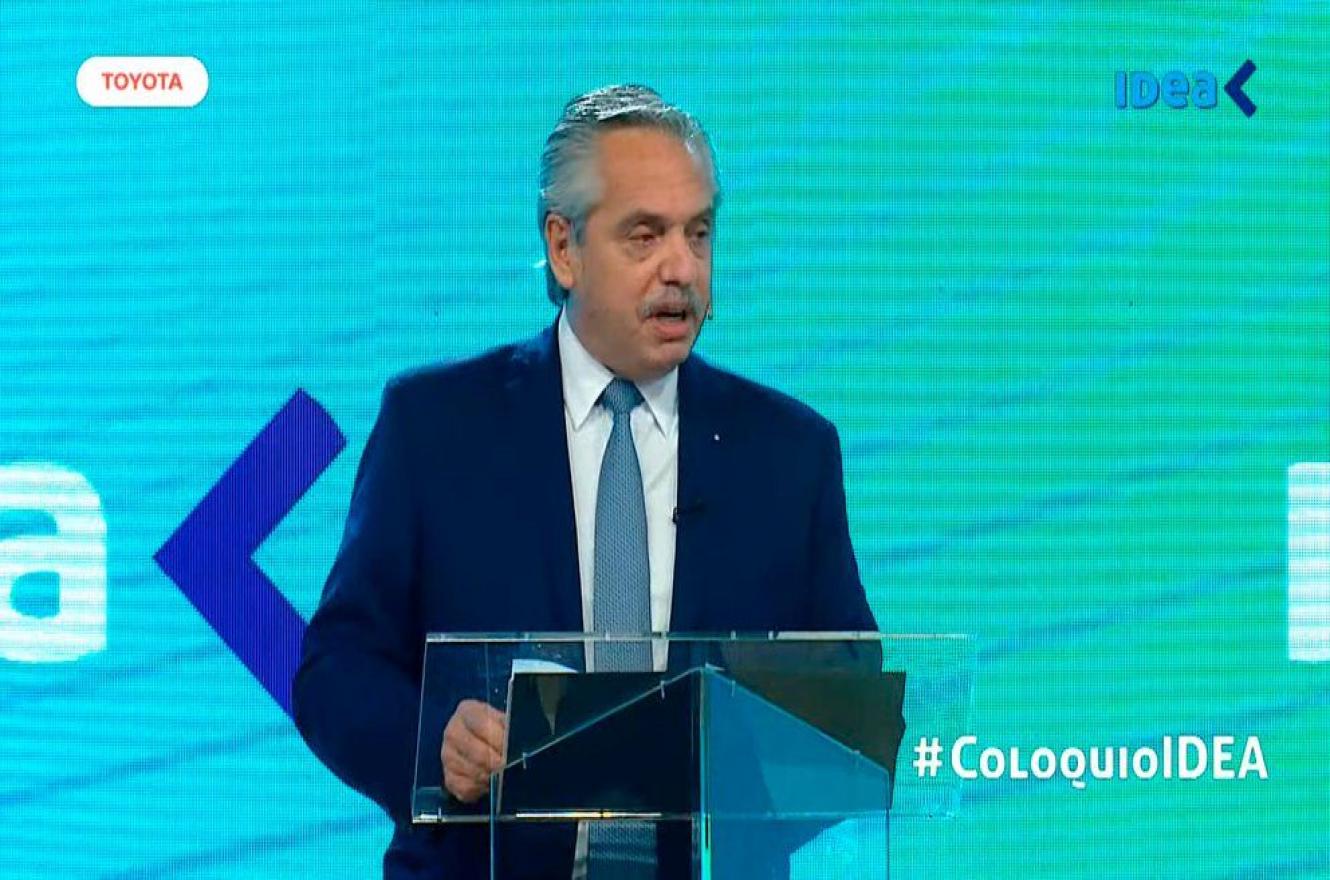 Alberto Fernández en Coloquio de IDEA 2021