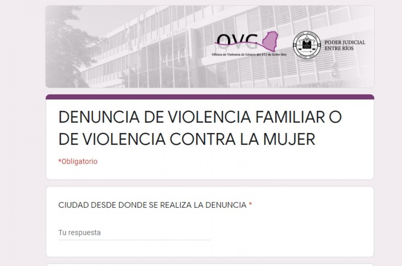 Habilitaron un formulario online para denuncias de violencia familiar o de género