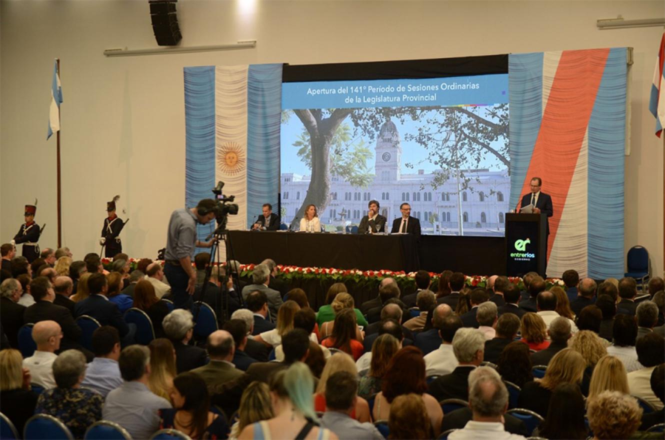 El gobernador Gustavo Bordet dejó inaugurado el 141° período de sesiones ordinarias de la Asamblea Legislativa provincial.