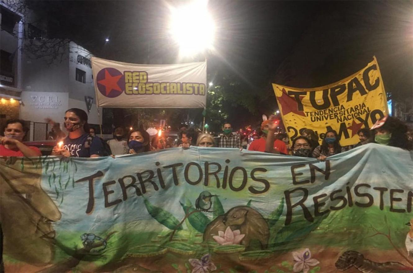 La movilización en defensa de los humedales, se hizo visible en Rosario como en varias localidades del país.