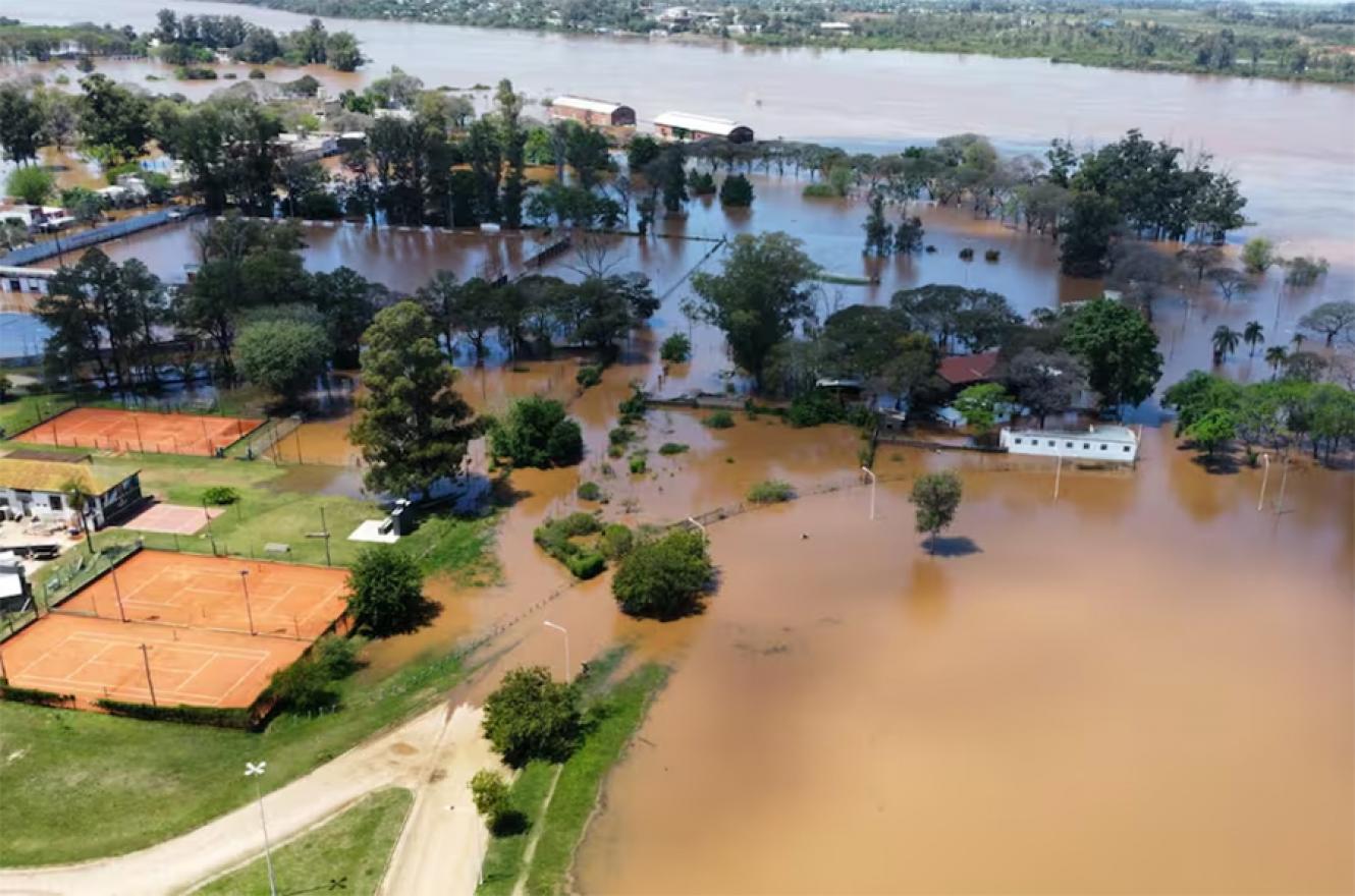 Imagen de archivo de una inundación del río Uruguay en Concordia.