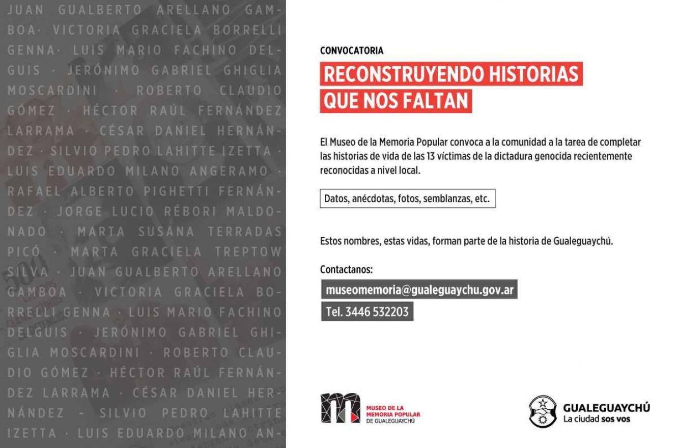 "Reconstruyendo historias que nos faltan"