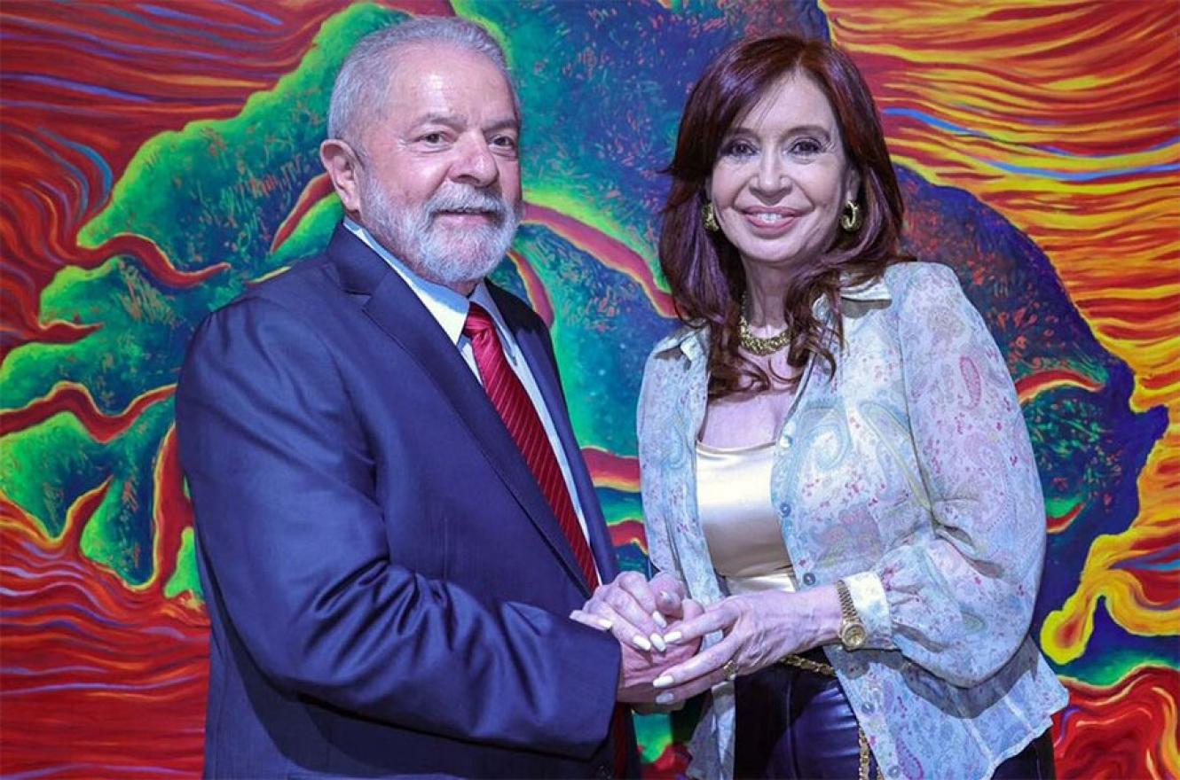 Lula da Silva, presidente electo de Brasil, con Cristina Fernández de Kirchner.