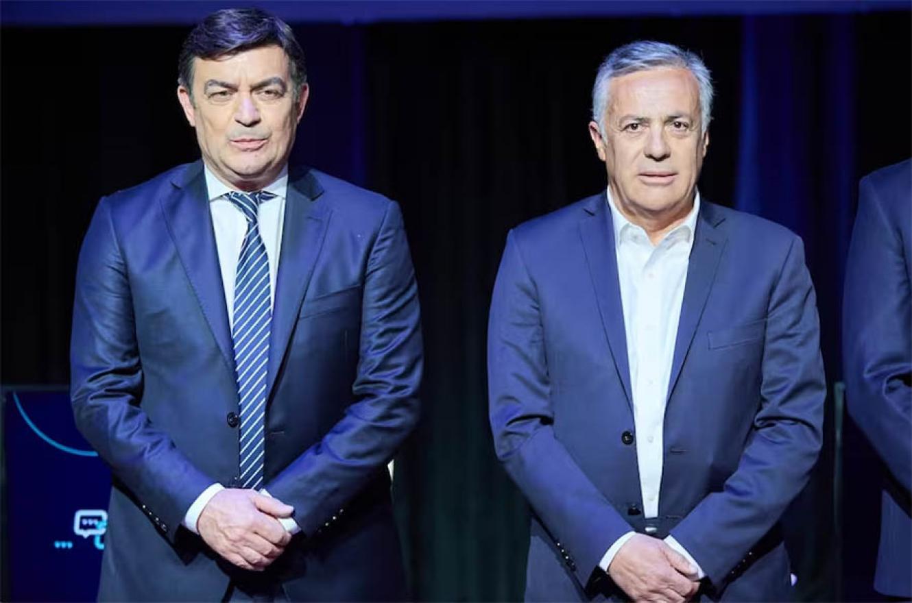 Los candidatos a Gobernador de Mendoza Omar De Marchi y Alfredo Cornejo.