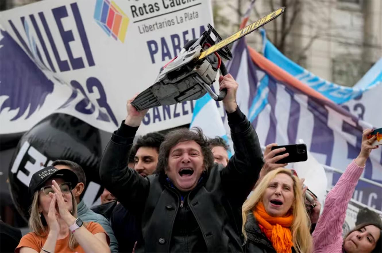 Javier Milei durante la campaña presidencial.