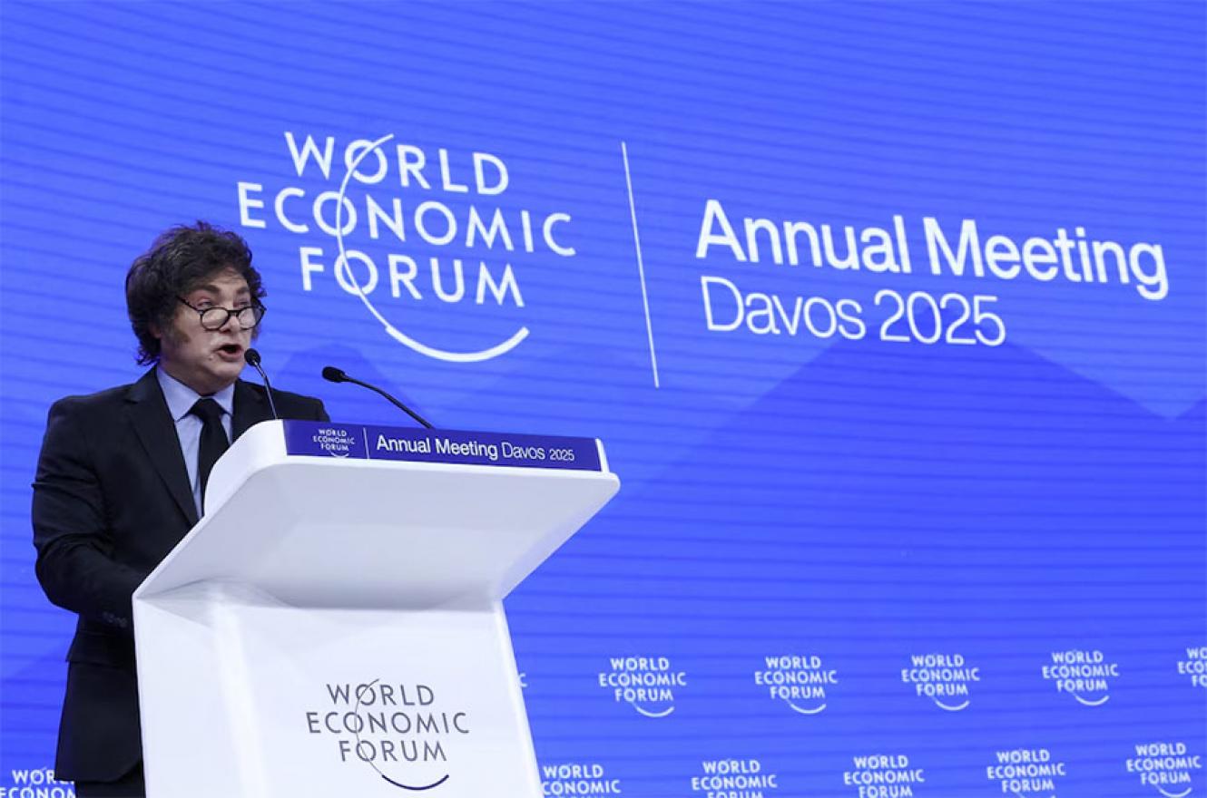 Javier Milei en el Foro de Davos.
