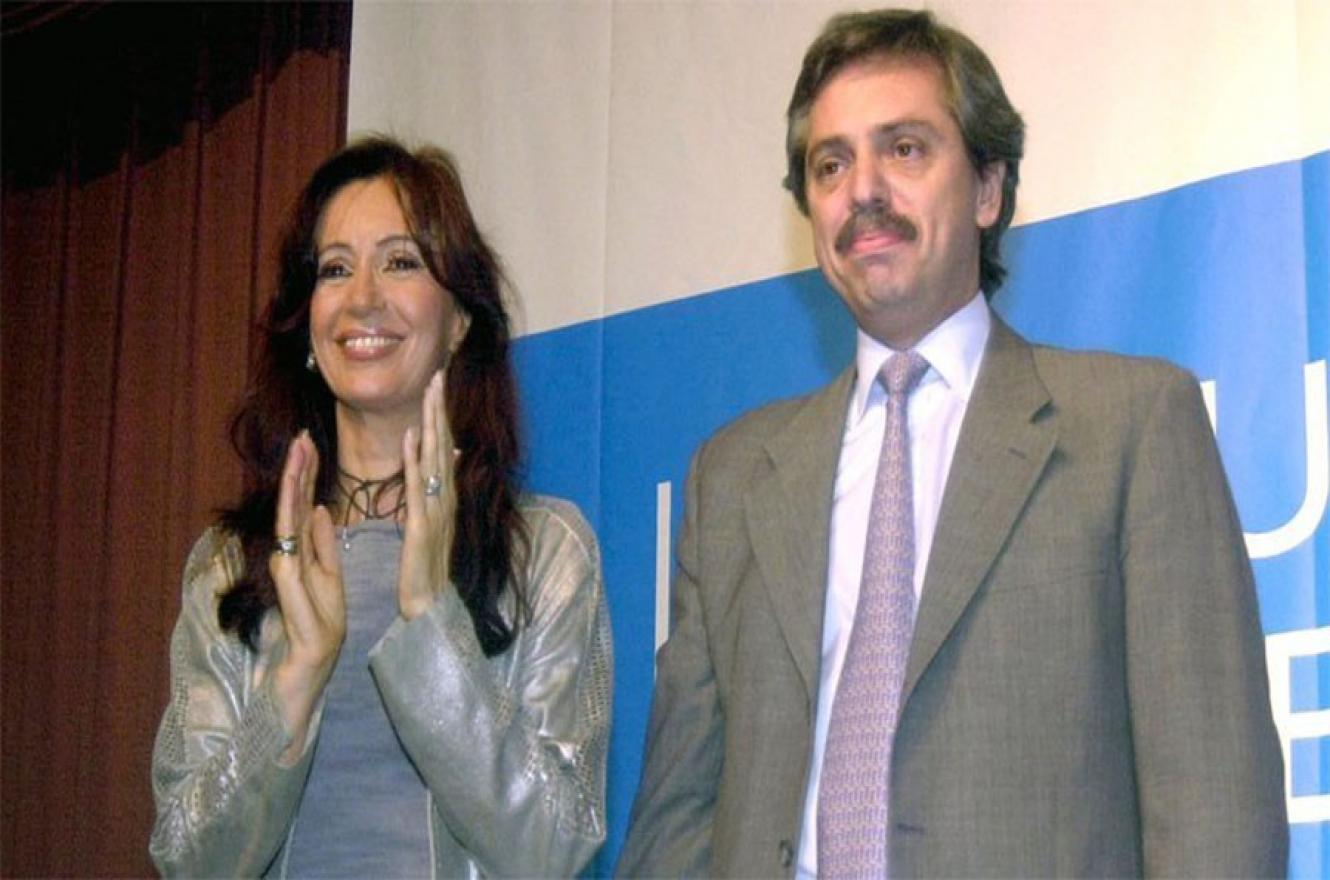 Cristina Kirchner y Alberto Fernández, durante la presidencia de Néstor Kirchner.