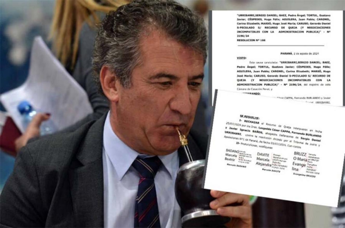 Otro revés para la estrategia judicial del ex gobernador Sergio Daniel Urribarri, quien está condenado por hechos de corrupción.