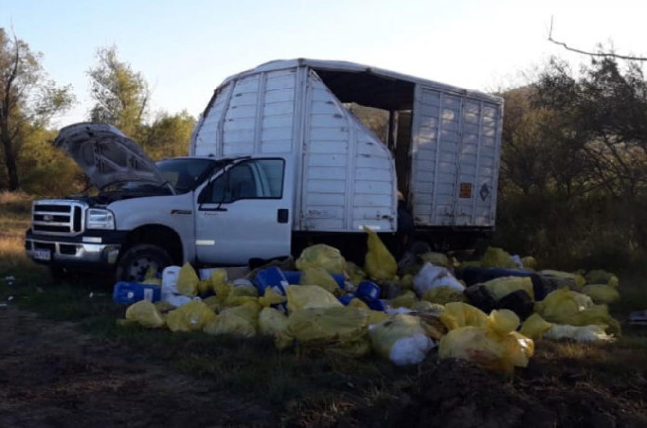Volcó un camión que iba cargado con residuos patológicos
