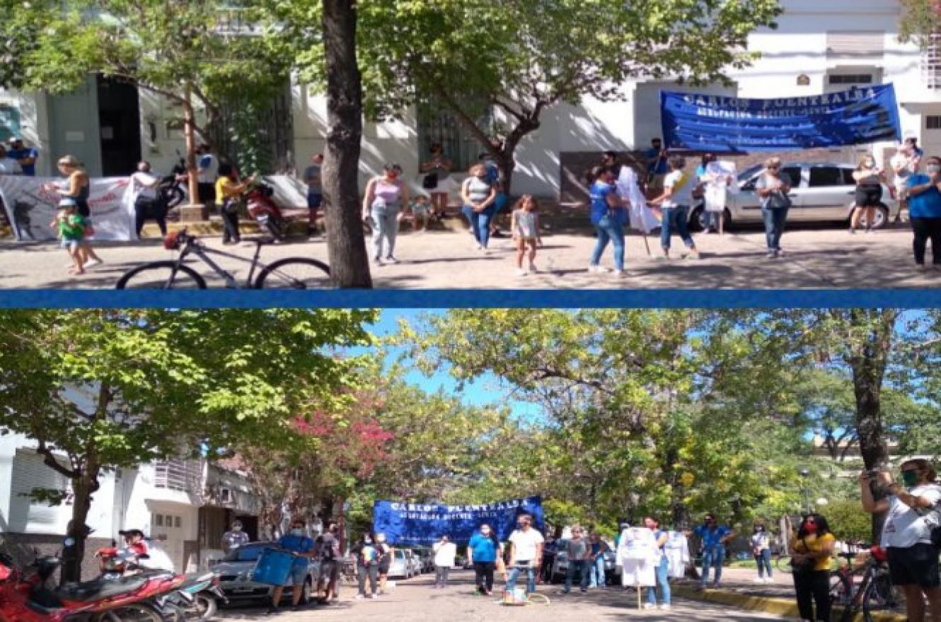En el marco del paro, Agmer Uruguay se movilizó a la Departamental de Escuelas