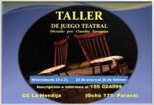 Taller de juego teatral en La Hendija 